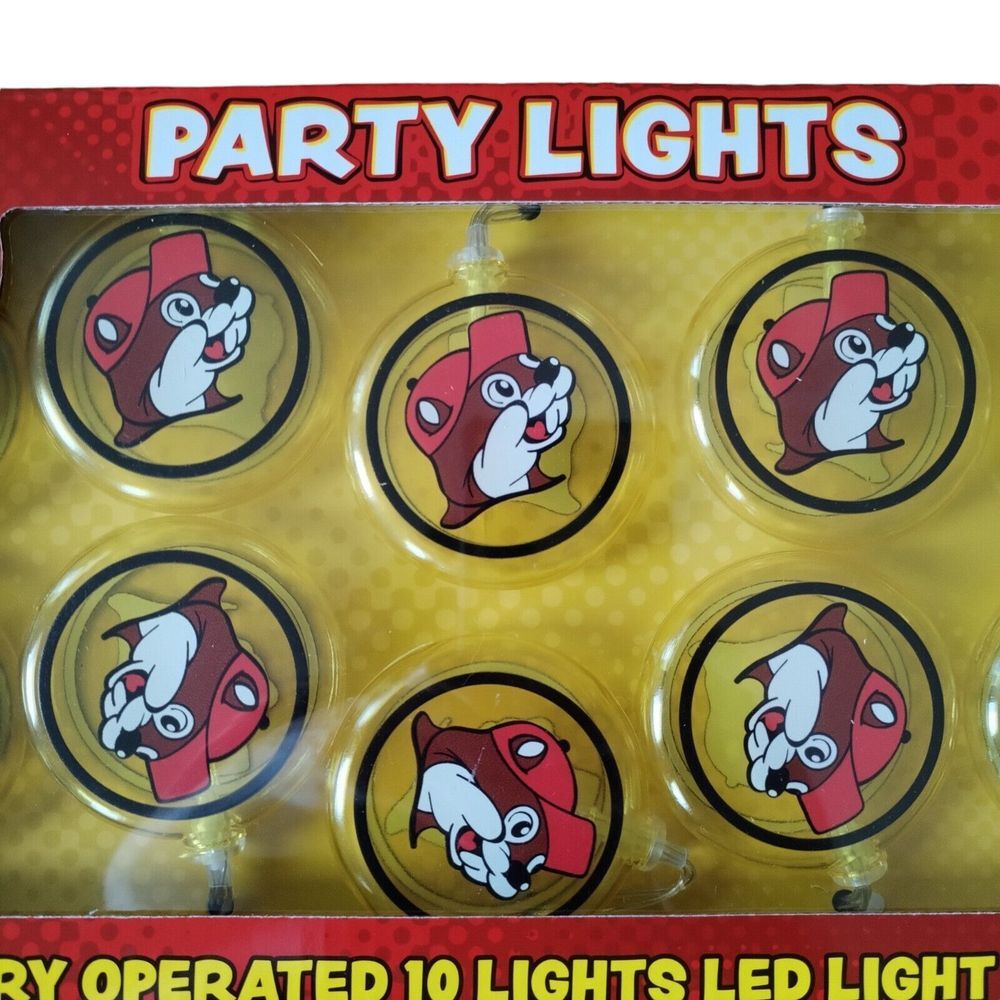 Buc-ee's Bucees‎ Party Lights 10 ft. Indoor LED 10 Light Strand Battery AA